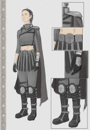 My first concept work (character's clothes) and some stages