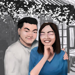 long distance relationship couple portrait