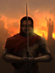 portrait as a demonic knight for my friend's friend